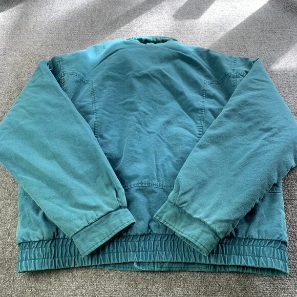 Vintage Context Bomber Jacket Coat Aqua Blue Leather Collar Mens Size XLT Tall - Picture 2 of 16